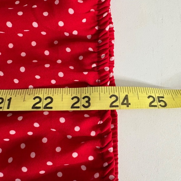 SOHO Jeans New York & Company Jeans Red White Polka Dot Blouse - Picture 12 of 12